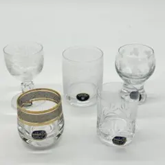 BOHEMIA GLASS クリスタルカットグラスセット 未使用