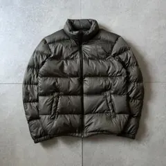 vintage ライトダウン　短丈　ヌプシ　カーキ　肉厚　暖かい　グランジy2k