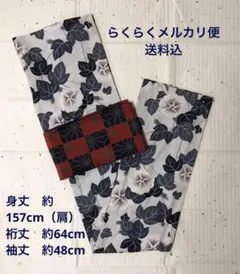 浴衣と帯　朝顔柄　撫松庵のサムネイル