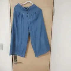 デニム ガウチョパンツ ワイドパンツ