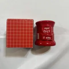 우편함 모양의 펜 스탠드, 도자기로 만든, 빨간색