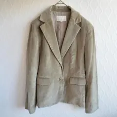 ✨M-PREMIER✨テーラードジャケット【38】ベロア調 オフィス 美ライン