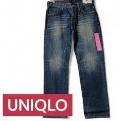 UNIQLO ボーイフレンドフィットストレートジーンズ ブルー