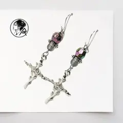 ピアス イヤリング 大人かわいい ローズクロス シルバー