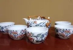 茶器セット 急須 湯呑み 5客 花鳥文様