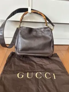 2月末セール！1900円引き！ GUCCIバンブーレザーショルダーバッグ