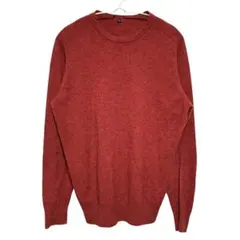 【無印良品】ウールヤク混 クルーネックセーター L レッド