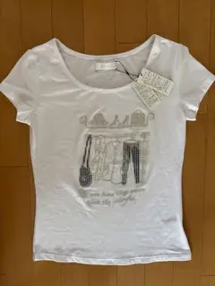 CECIL McBEE 半袖Tシャツ ホワイト ラインストーン