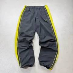 00s NIKE ナイロンパンツ グレー 黄色 archive y2k tech