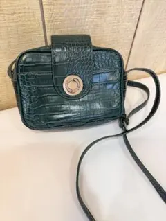 ZARA BASICクロコ型押し ショルダーバッグ グリーンのサムネイル
