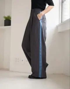 しまむら　megumi 麻調ラインパンツ