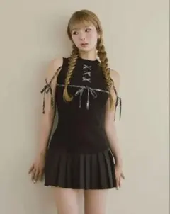 Darich ドッキングレースアップミニワンピース BLK ブラッ - メルカリ