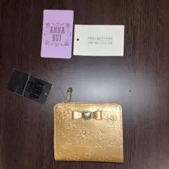 新品☆訳あり☆ANNA SUI ルシィ 二つ折り財布 がま口 ゴールド 星柄