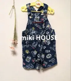 miki HOUSE ミキハウス オーバーオール デニム 総柄 110cm
