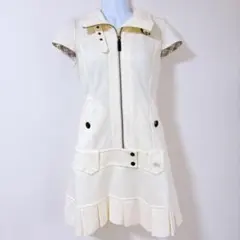 バーバリー　ブルーレーベル　ライダース　ワンピース　半袖　ノバチェック　ロゴ刺繍