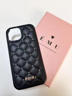 ÉMU ブラックキルティングiPhoneケース iPhone15