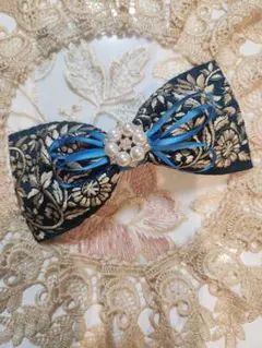 インド刺繍リボン　バレッタ