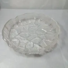 希少】昭和レトロ 岩田ガラス 泡入り フリルガラス鉢 水盤 花器
