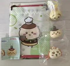 うさぎ、くりまんじゅう、シーサーのリップキャップとくりまんじゅうのココス巾着