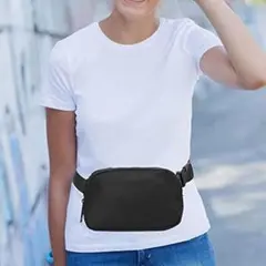 メンズ スポーツ ウエストバッグ 防水 ナイロン クロスボディ チェスト 黒