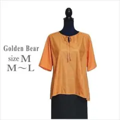 ｛GoldenBear｝オレンジコットン五分袖ブラウス レディース 9 M～L位のサムネイル