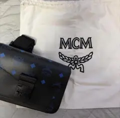 美品　MCM ショルダーバッグ　ブラック　ブルー