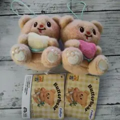 Butterbear バターベア カラフルハートマスコット ２種セット