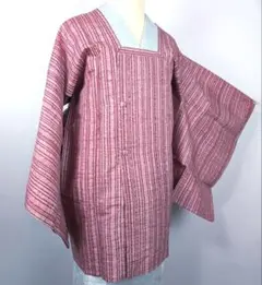 【しつけ糸付き新品未使用】道行コート 羽織 正絹 身丈85裄62 ピンク 縦縞