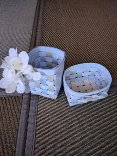 エコクラフト小物入れ2個セット　　　　（ハンドメイド）