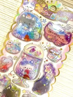 【正規品】キラキラウォーターinシール ねこ　ウォーターシール