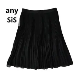 any SiS ブラック プリーツスカート ひざ丈　光沢感　セレモニー　卒園式