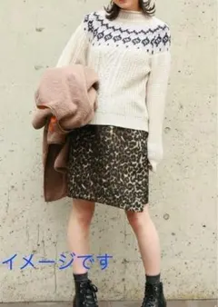 AS KNOW AS PINKY／ミニスカートヒョウ柄 グレー レオパ巻き 新品
