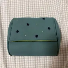 sybillaシビラ ポーチ ブルーグリーン 刺繍