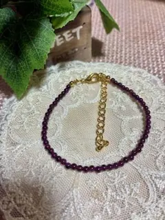 天然石ガーネットブレスレットアジャスター付き