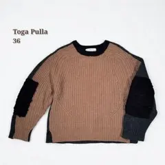 トーガ プルラ ニット 切り替え セーター モヘア アルパカ混 キャメル 36のサムネイル