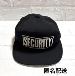 SECURITY セキュリティ　刺繍　帽子　キャップ　ブラック　美品