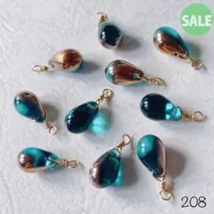 208 チェコドロップビーズ ハーフゴールド　sale!!!