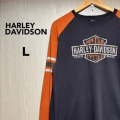 HARLEY-DAVIDSON ロングTシャツ　Ｌ　ブラック　刺繍のサムネイル