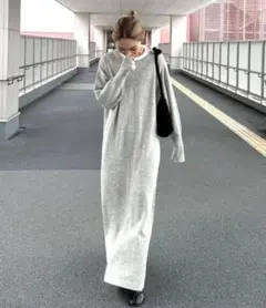 CIAOPANIC TYAP クルーネックニットワンピース S ライトグレー