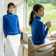 POLO GOLF ラルフローレン ジップジャケット青 刺繍ロゴ トラックトップ