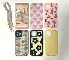 iPhone12pro ケース カバー かわいい くま ハート さくらんぼ 水玉