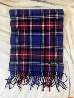 EASTBOY チェックマフラー ブルー系 定番 学生人気 冬小物