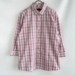 美品 BURBERRY BLACK LABEL チェック 七分袖BDシャツ L