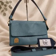 ADMJ 2way ショルダーバッグ クラッチバッグ 王冠 レザー 水色