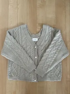 ミシェルマカロン　ニット　カーディガン　ケーブルニット　F