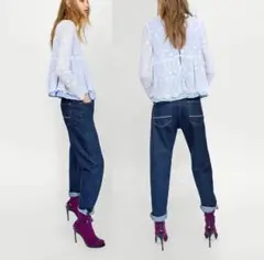 《完売品》　ZARA  レース　刺繍　ブラウストップス