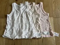しまむら　メッシュタンクトップ3枚セット（ホワイト、ベージュ、ピンク）　90