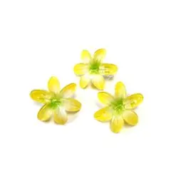 イエローフラワーヘアクリップ3個セット