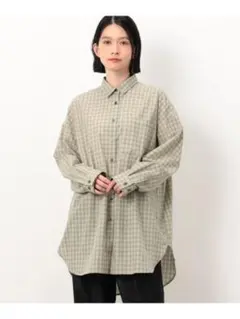 【訳ありの為激安！】ONIGIRI スモールチェックビックシャツ オリーブのサムネイル