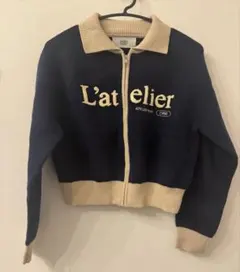 Atelier Nain 配色・カラーブロック 長袖ファスナー カーディガン